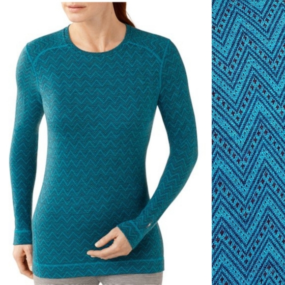 Smartwool Tops - Smartwool Blue Chevron Wool Long Sleeve Shirt